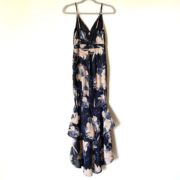 Lulus Darling Daylily High Low Maxi Black Dress Floral Print Size XXS - Picture 6 of 9